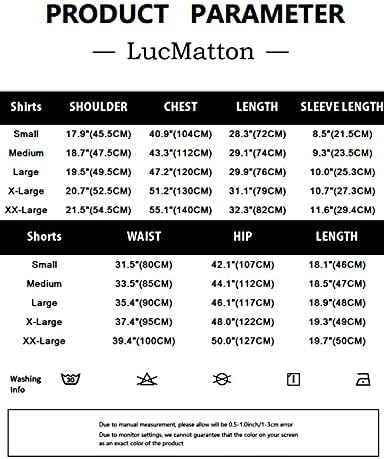 LucMatton erkek 2 Parça Sıkı Baskı Kıyafetler Hipster Kısa Kollu Düğme Aşağı Gömlek ve şort takımı