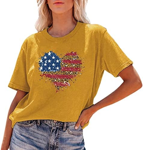 Gençler Grafik Üstleri Bağımsızlık Günü Aşk Bayrağı Baskı kısa kollu tişört Kadın Bayan Sıkıştırma Gömlek
