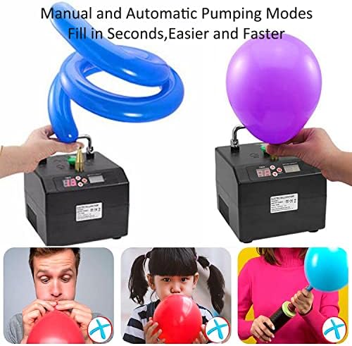 YILIKISS Elektrikli Hava Şişirme Dijital Zamanlayıcı Elektrikli Balon Şişirme Makinesi, Taşınabilir Balon Pompası Dekorasyon,