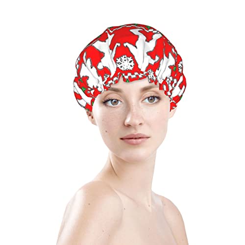 Kadınlar Kullanımlık Streç Hem Saç Şapka Komik Bigf-oot Çirkin Noel Çift Katmanlar Su Geçirmez Duş Başlığı banyo bonesi