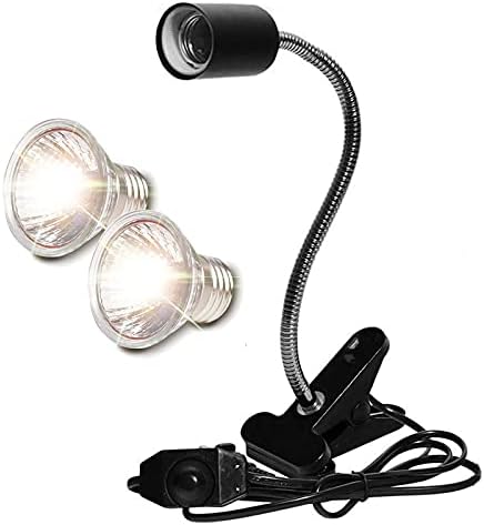 2 pcs UVA UVB3.0 sürüngen ısı ampul lamba ile 360° dönebilen klip-lamba tutucu kaplumbağa Basking ışık ısıtma aydınlatma