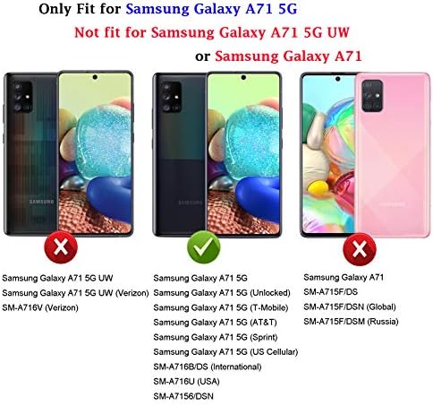 PUSHİMEİ Samsung A71 5G durumda,[Uygun DEĞİL A71 5G UW Verizon] Galaxy A71 5G durumda HD Ekran Koruyucu Kickstand Çift Katmanlı