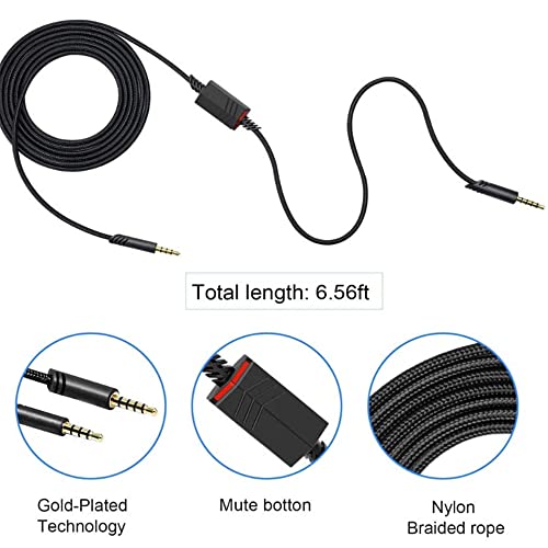 6.5 Ft için Yedek A10 A40 Kablo Inline Sessiz Kablosu oyun kulaklıkları Play Station 4 için, denetleyici Kulaklık Ses Uzatma