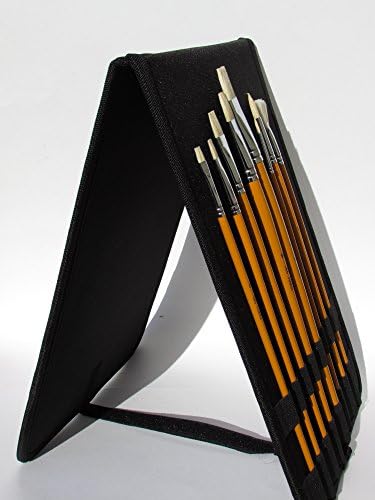 Tobgi 8 adet Sanatçı Kaliteli Boya Fırçası Seti Beyaz Kıl Saç Yağı Akrilik Uzun Saplı fırça kılıfı