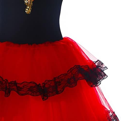 n / a Kapalı Omuz Kırmızı İspanyol Elbise Yetişkin Uzun Romantik Bale Tutuş Performans Tutu Kostümleri Balerin Elbiseler