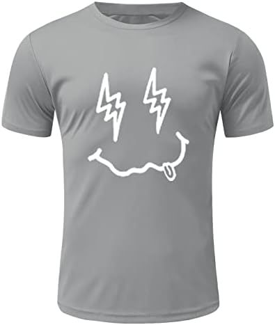 UBST Erkek Yaz Kısa Kollu T-Shirt Komik Grafik Baskı Crewneck Temel T Gömlek Casual Gevşek Moda Egzersiz Tee Tops