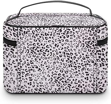 BOOGOBING Leopar Makyaj Çantası Kadın Seyahat Essentials Banyo çanta düzenleyici Taşınabilir PU Deri makyaj çantası, MBW31