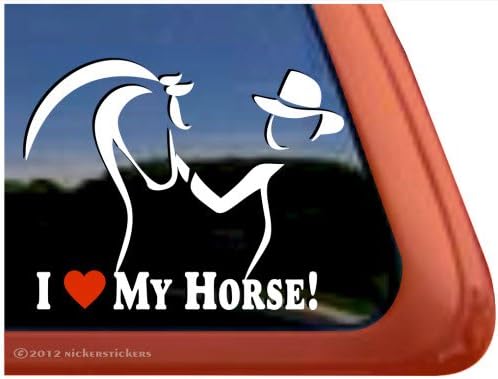 Atımı Seviyorum! - At ve eğitmen at römorku vinil pencere çıkartma