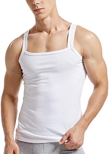 Erkek Yaz Moda Tankı Üstleri Kolsuz Sıkıştırma Gömlek Kare Kesim Kas A-Shirt