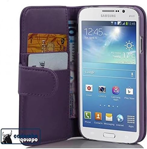 Cadorabo Kitap Çantası Samsung Galaxy MEGA 5.8 in Pastel Mor ile uyumlu - Stand Fonksiyonu ve Kart Yuvası ile Pürüzsüz Suni