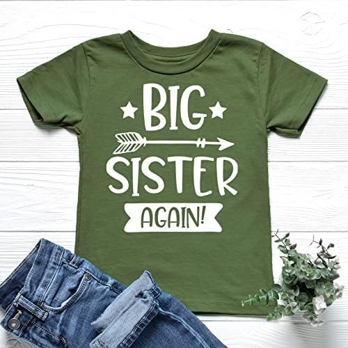 Ok Büyük Kardeş Tekrar Kardeş Duyuru Gömlek Bebek ve Yürümeye Başlayan Kızlar için Kardeş Kıyafetler