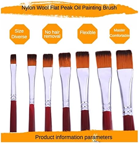 N / A İki renkli naylon düz tepe yağ kalemi 12 fırça seti sanat suluboya fırçaları boya fırçaları (Renk: A, Boyut: resimde