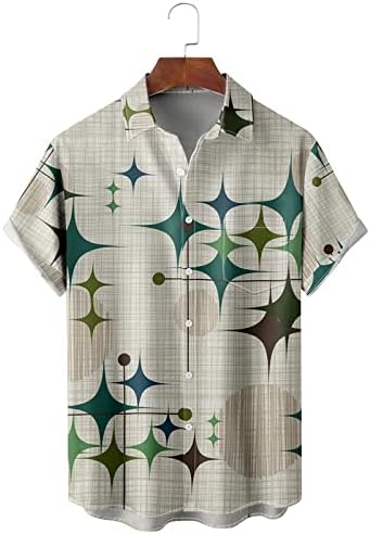 Erkek yazlık gömlek, Tropikal Çiçek Baskılı Casual Aloha Gömlek Düğme Aşağı Hawaiian Plaj Üstleri kısa kollu tişörtler
