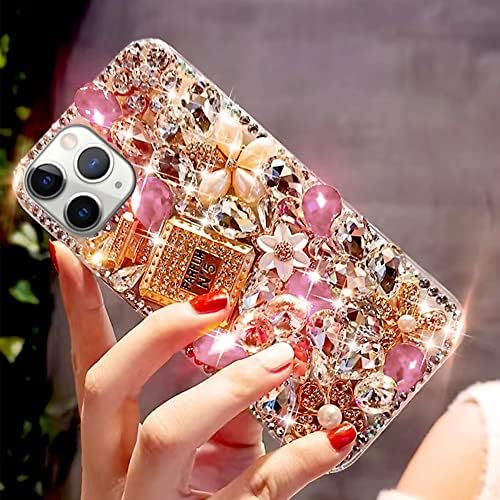 Cavdycidy Tasarımcı iPhone 11 pro max Bling Kılıf ile Rhinestone, 3D Glitter Sparkle Elmas Telefon Kılıfı için Kadın Kızlar,