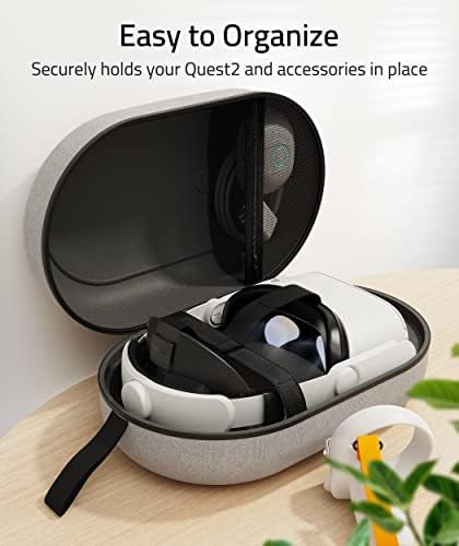 Syntech Büyük Sert Taşıma Çantası Oculus/Meta Quest 2/Meta Quest Pro Aksesuarları ile Uyumlu Elit Kayışlı VR Kulaklık, Dokunmatik