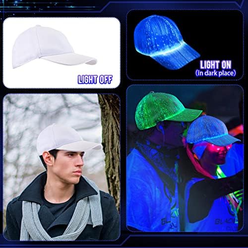 LED Şapka Light up beyzbol şapkası 7 Renk ışıklı LED lamba beyzbol şapkası Flaş Glow Şapka Fiber Optik Kap Erkekler Kadınlar