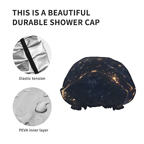 Kadınlar kullanımlık streç Hem saç şapka atmosfer gece ışıkları çift katmanlar su geçirmez Duş Başlığı banyo bonesi