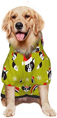 Büyük Köpek Hoodie Noel-Kedi-Santa-Noel evcil Hayvan Giysileri Kazak Şapka ile Yumuşak Kedi Kıyafet Ceket Xx-Büyük