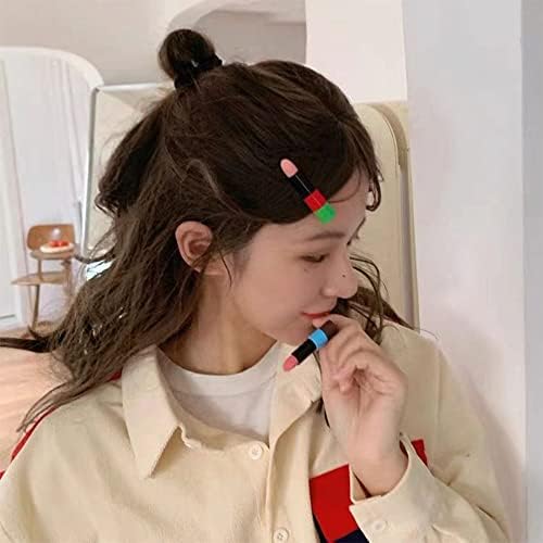Houchu Tatlı Basit Komik Pembe Güzel Şeker Renk Kadın Barrette Kore Tarzı saç tokası Ruj Modelleme Firkete Patlama Klip (C)
