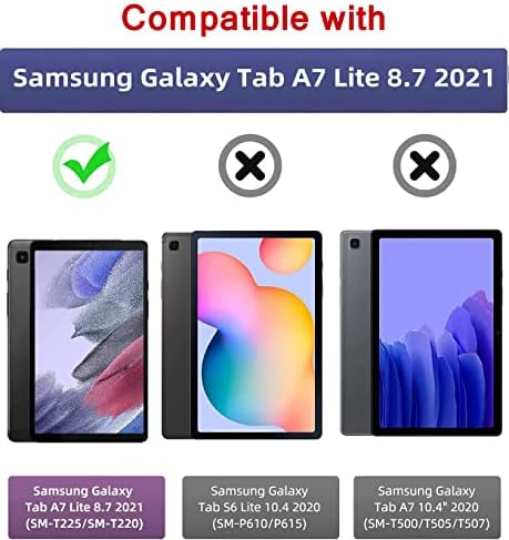 Sevimli Karikatür Kılıf Samsung Galaxy Tab için A7 Lite 8.7 inç 2021 (SM-T220/T225/T227) -Kawaii Hayvan Baskılı Desen Folio