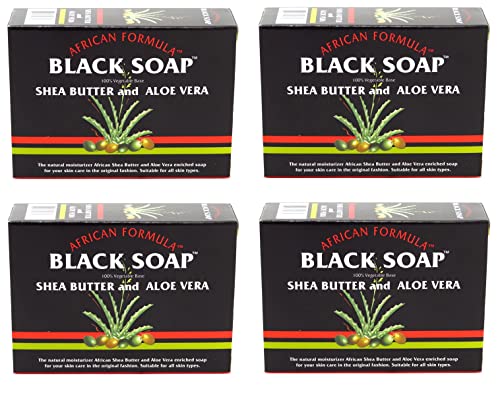 Afrika Formülü Siyah Sabun 3,5 Ons Shea Yağı ve Aloe Vera (103ml) (6 Paket)