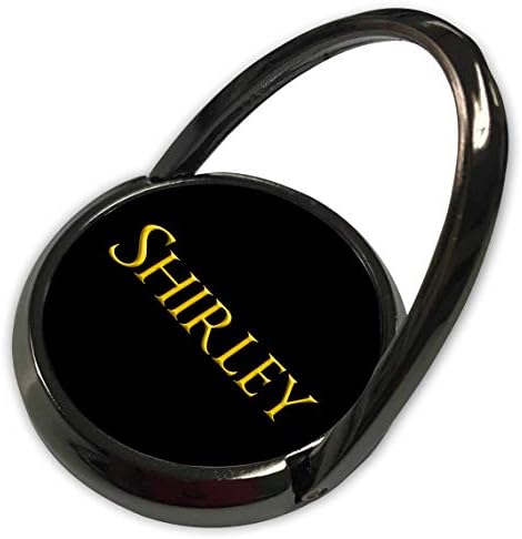3dRose Alexis Design-ABD'de Popüler Kadın İsimleri-Shirley ABD'de İyi Bilinen Kadın Adı. Siyah Tılsımda Sarı - Telefon Zil
