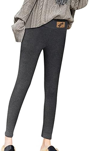 ETHKIA Streç takım elbise pantalonları Kadınlar ıçin Bayan Kış Rahat Düz Renk Tayt Elastik Yüksek Bel Termal Kapriler Egzersiz