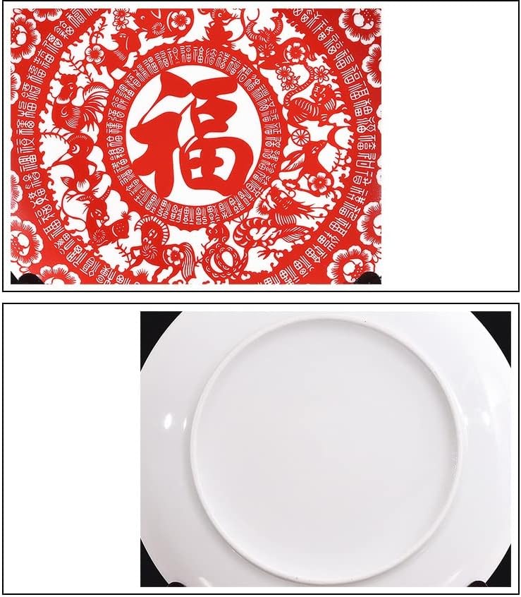 JKUYWX Porselen Antika Dekoratif Levha Kırmızı Seramik Dekor Plaka Metope Oturma Odası Otel için