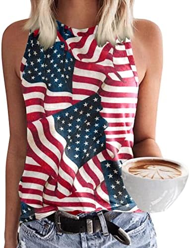 Bayan Artı Boyutu 4th Temmuz Üstleri Bayanlar Bluzlar Bağımsızlık Günü T Shirt Kadınlar için Amerikan Bayrağı Baskı Gömlek