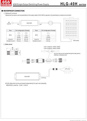 [PowerNex] Ortalama Kuyu HLG-40H-48A 48 V 0.84 A 40 W Tek Çıkışlı LED Anahtarlama Güç Kaynağı