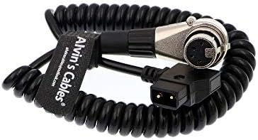 Alvin'in Kabloları XLR 4 Pin Dişi Dik Açı Sarmal Güç Kablosu ARRI Alexa kamera monitörü XLR 4 Pin Dişi D-tap Erkek