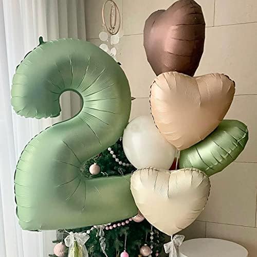 42 İnç Numarası 1 Balonlar Zeytin Yeşil Dijital Balon Büyük Numarası Folyo Balon Doğum Günü Partisi Süslemeleri İçin Doğum