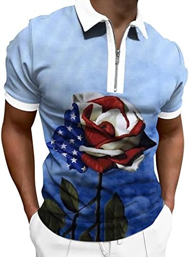 HSSDH 4th Temmuz Gömlek Erkekler için, 4th Temmuz Vatansever Erkekler polo gömlekler Moda golf gömlekleri Amerikan Bayrağı