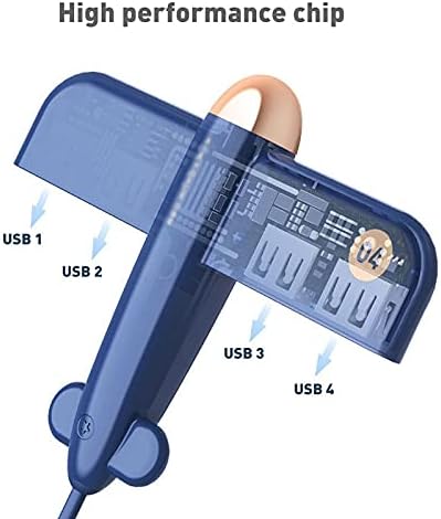 SLSFJLKJ USB Splitter Bir Dört Yerleştirme Hub, USB 2.0 Genişletici 4-Port Veri Hub Çok Fonksiyonlu Genişletici (Renk: Beyaz)