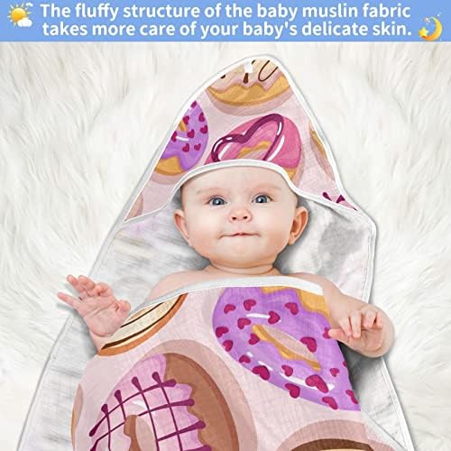 vvfelıxl Bebek Kapşonlu Havlu, Renkli Çörek Emici Yürümeye Başlayan banyo havlusu, Pamuk Yumuşak Yenidoğan bebek havluları