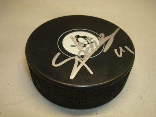 Daniel Sprong İmzalı Pittsburgh Penguins Hokey Diski İmzalı 1A İmzalı NHL Diskleri
