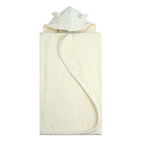 Battaniyem Minky Dot Organik Kapüşonlu Havlu, Fildişi