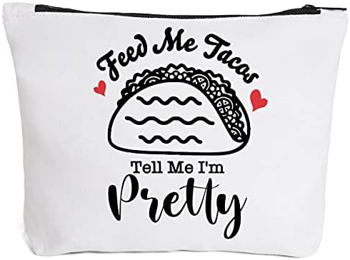 IHopes + Komik Makyaj Çantası Hediye Kadınlar için En İyi Arkadaşlar Kardeş Taco Sevgilisi / Sevimli Taco Makyaj fermuarlı
