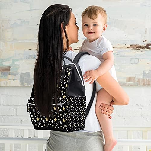 Beyaz Altın Yıldız bebek bezi çantası Sırt Çantası Bebek Bezi Değiştirme Çantaları Çok Fonksiyonlu Büyük Kapasiteli Seyahat