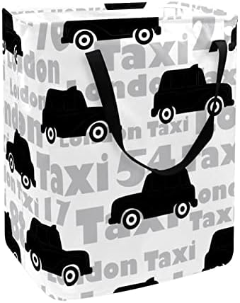 Taksi Araba Baskı Katlanabilir çamaşır sepeti, 60L Su Geçirmez çamaşır sepetleri Çamaşır Kutusu Giysi Oyuncak Depolama Yurt
