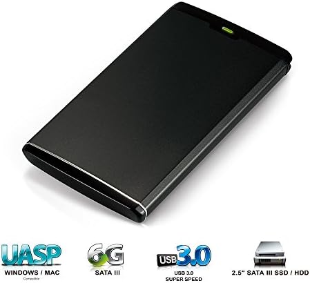 Mediasonic USB 3.0 2.5 SATA Sabit Disk Muhafazası (Alüminyum Gövde) – SSD için Optimize Edilmiş, UASP ve SATA 3 HDD'yi (HDR-SU3)destekler
