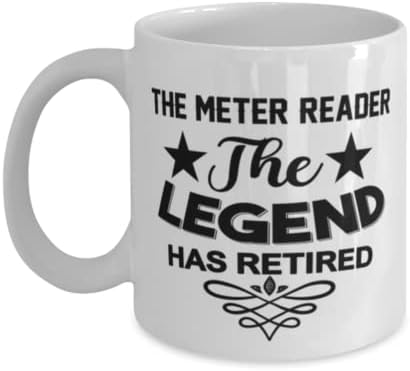 Sayaç Okuyucu Kupa, Efsane Emekli Oldu, Sayaç Okuyucu için Yenilik Benzersiz Hediye Fikirleri, Kahve Kupa Çay Bardağı Beyaz