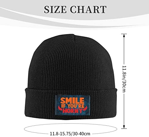 Smile-If-Youre-Horny Şapkalar Erkekler Kadınlar Örgü Şapka Sıcak Kafatası Klasik Bere Siyah Rahat Şapkalar