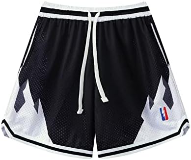 BOOMLEMON erkek basket topu Şort Spor Eğitimi Egzersiz Atletik Şort Örgü Grafik Baskı Koşu kısa pantolon
