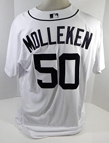 2017 Detroit Tigers Dustin Molleken 50 Oyun Verilen Beyaz Forma 50 DP20900 - Oyun Kullanılan MLB Formaları