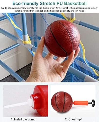 QULACO Taşınabilir Basketbol Atış Arcade Oyunu Çocuklar için, Kapalı Tek Sepet Çember Oyun Standı 3 Topları ve hava pompası,