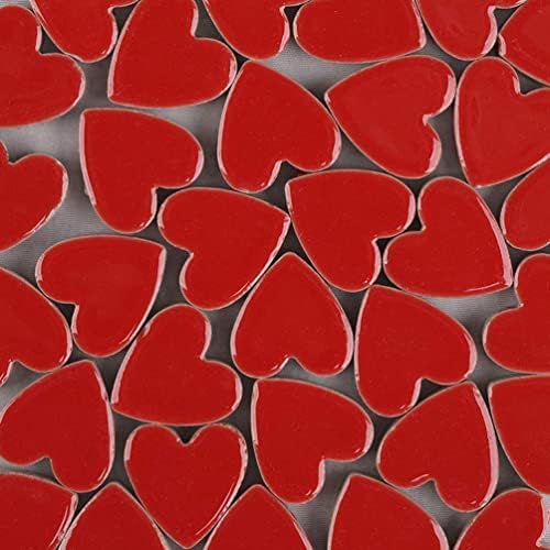 El Sanatları için 48 Adet Cam Mozaik Fayans, Mozaik Projeleri için Renkli Vitray Seramik Parçalar Aşk Kalp 2. 2x2. 3 cm -
