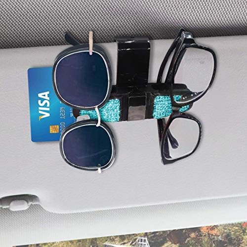 SAVORI Oto otomobil araç Güneşlik Klip Tutucu Güneş Gözlüğü Araba Aksesuarları Bling Çift Katmanlı Gözlük Tutucular Araba
