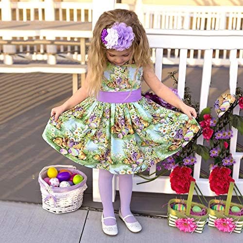 Yoweın Paskalya Toddler Kız Rahat Tutu Elbise Bebek Çiçek Askı Backless Etek yaz giysileri için Bebek Kız Sundress