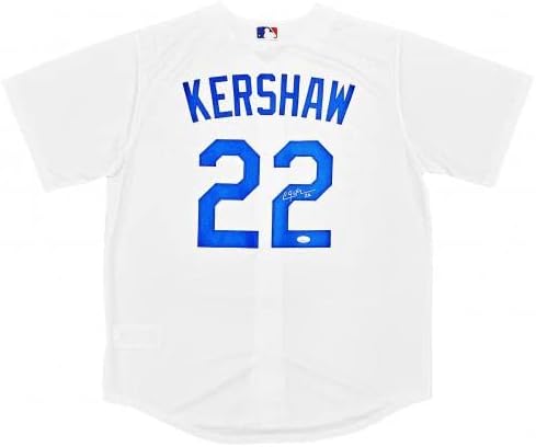 Los Angeles Dodgers Clayton Kershaw İmzalı Beyaz Nike Forması Beden L JSA Hisse Senedi 212240-İmzalı MLB Formaları